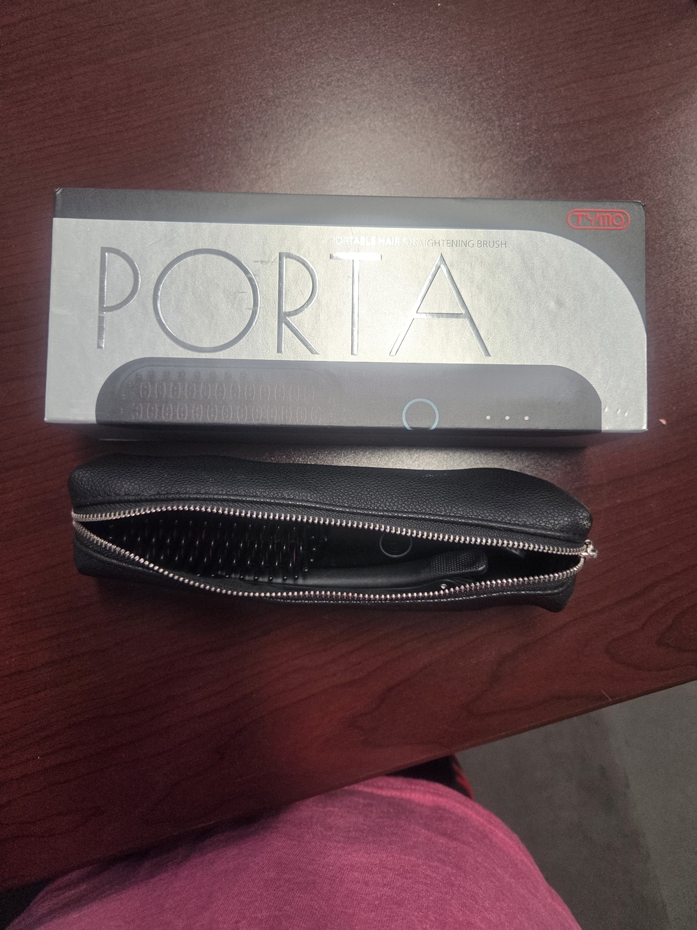 PORTA Ceramic Hair Straightening Brush in Black